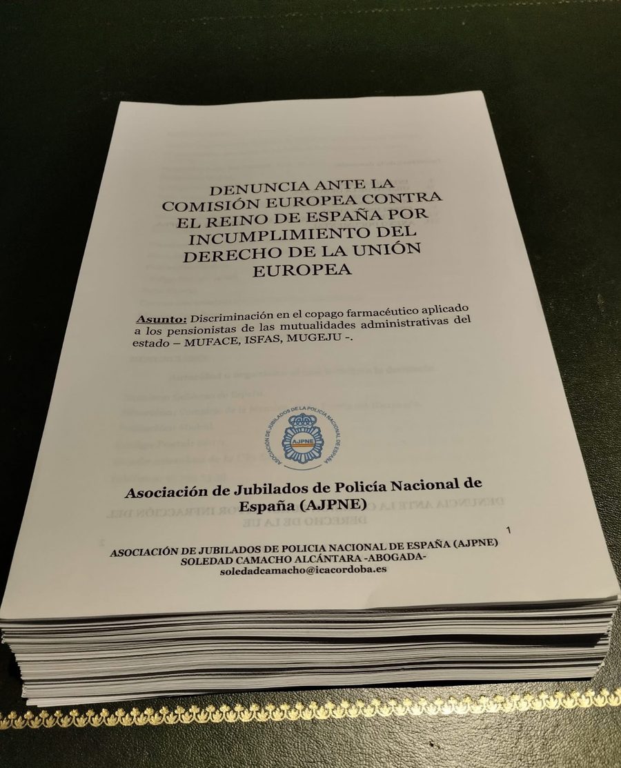Denuncia ante la Comisión Europea — Copago farmacéutico discriminatorio — AJPNE